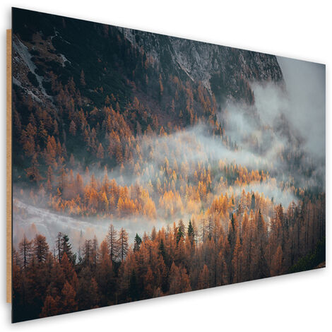 Quadro deco panel, Foresta nella nebbia - 100x70