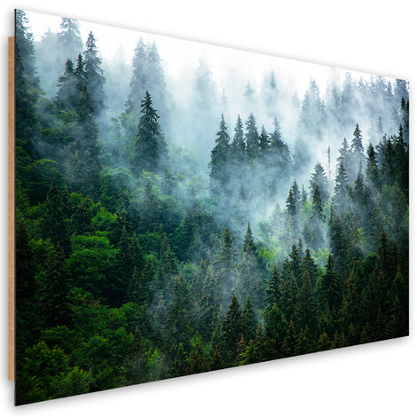 Quadro deco panel, Foresta nella nebbia - 100x70