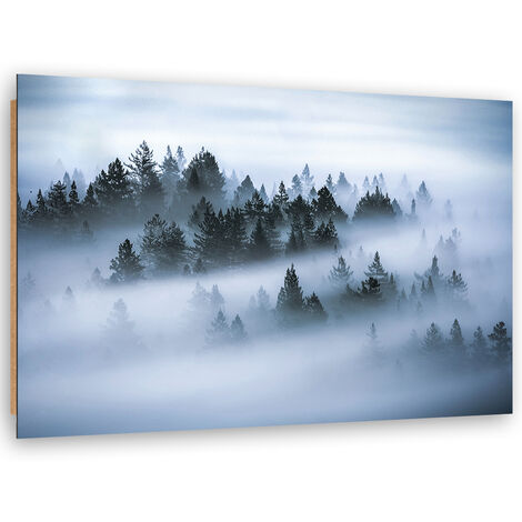 Quadro deco panel, Foresta nella nebbia - 90x60