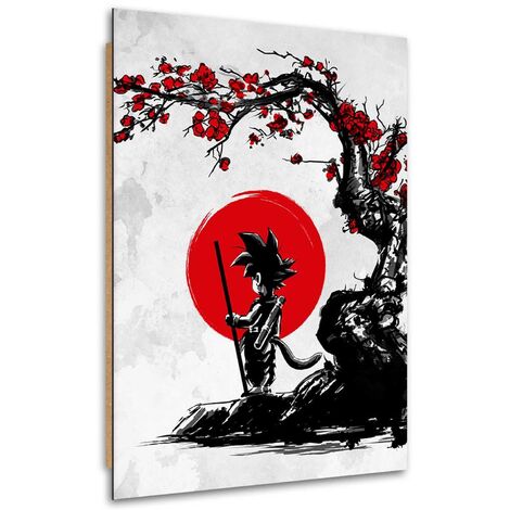 Quadro deco panel, Goku e la luna rossa - 60x90