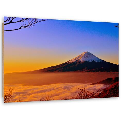 Quadro deco panel, Il Monte Fuji immerso nella luce del sole - 100x70