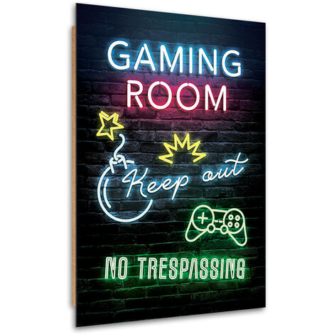 Quadro deco panel, Iscrizione della stanza dei giocatori di gioco - 60x90