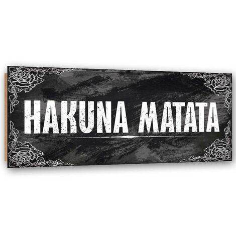 Quadro deco panel, Iscrizione Hakuna Matata del Re Leone - 120x40