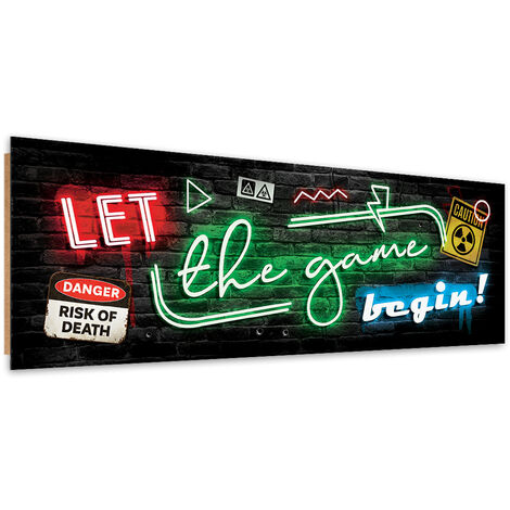 Quadro deco panel, Iscrizione per il giocatore Neon Gaming - 120x40