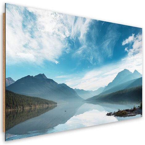 Quadro deco panel, Lago sullo sfondo delle montagne - 60x40