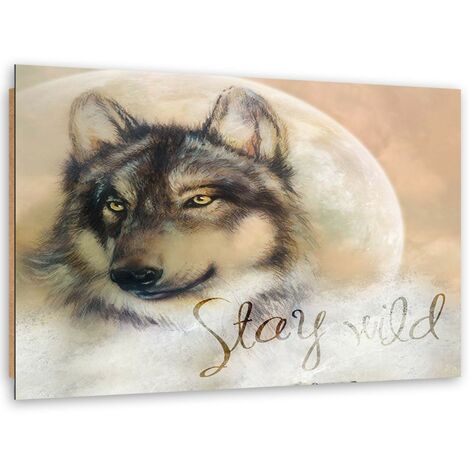 Quadro deco panel, Lupo Stay Wild - 60x40
