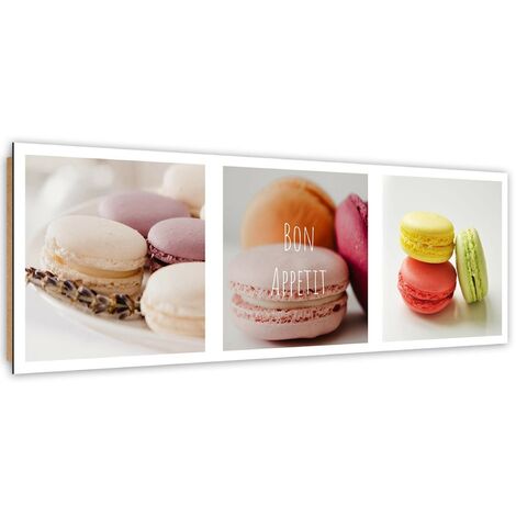 Quadro deco panel, Macarons allettanti - set - 90x30