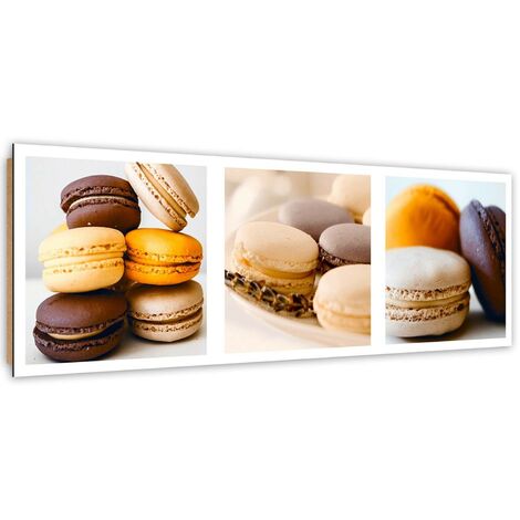 Quadro deco panel, Macarons da dessert - set - 150x50