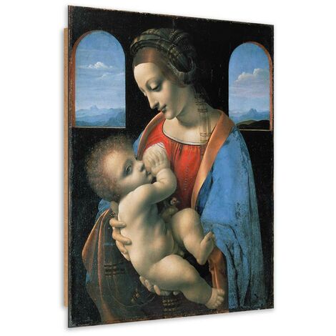 Quadro deco panel, Madonna Litta - Riproduzione Da Vinci - 60x90