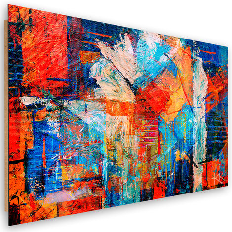 Quadro deco panel, Mano di astrazione arancione -pinto - 60x40