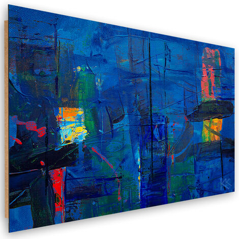 Quadro deco panel, Mano di astrazione blu -pinto - 120x80