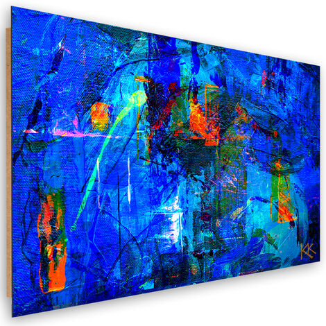 Quadro deco panel, Mano di astrazione blu -pinto - 60x40