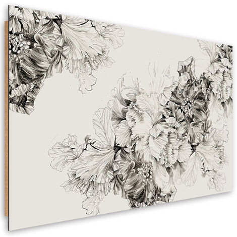Quadro deco panel, Motivo floreale vintage - 60x40