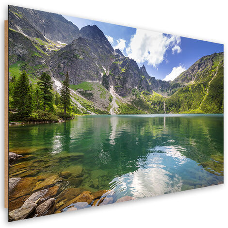 Quadro deco panel, Mountain Lake Trees Natura - 100x70