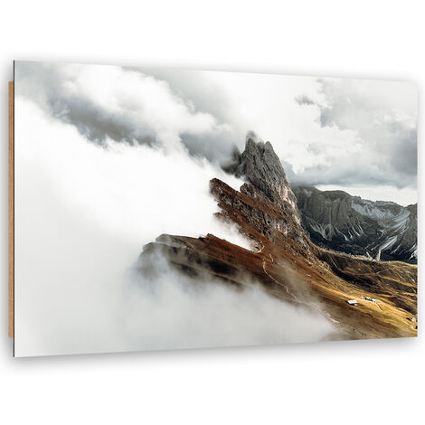Quadro deco panel, Mountain Peak tra le nuvole - 60x40
