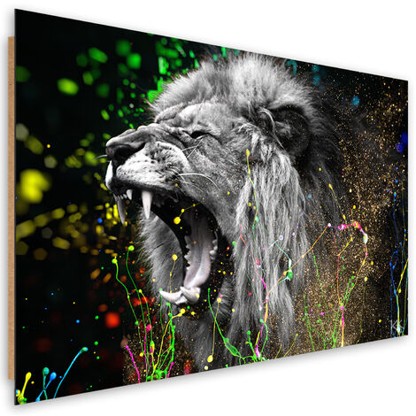 Quadro deco panel, Natura animale di leone - 100x70