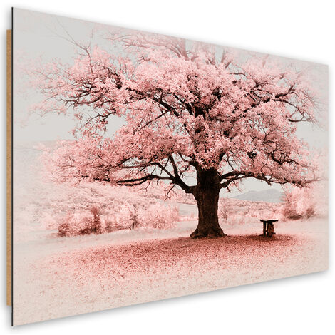 Quadro deco panel, Natura di astrazione dell'albero rosa - 60x40