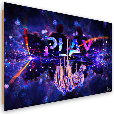 Quadro deco panel, Neon con il gioco dell'iscrizione - 100x70