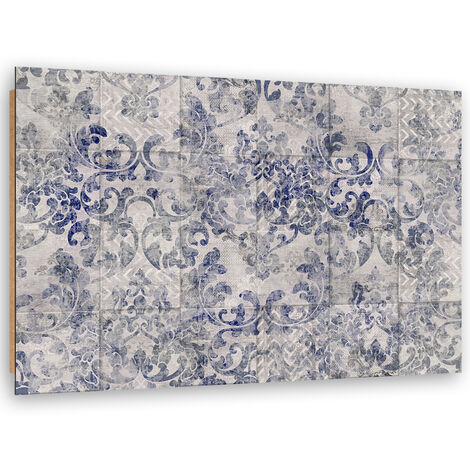Quadro deco panel, Ornamento blu su piastrelle portoghesi - 90x60