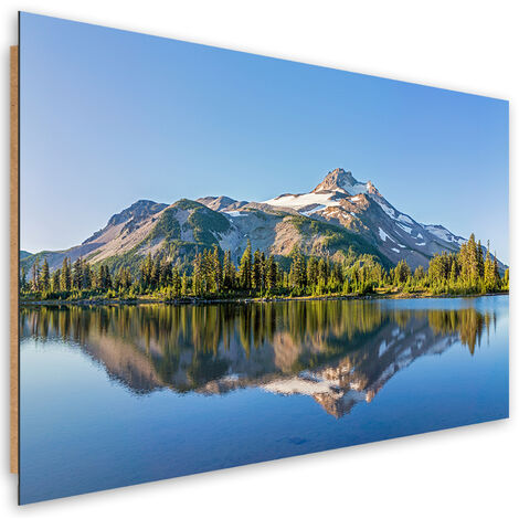 Quadro deco panel, Paesaggio del lago di foresta - 90x60