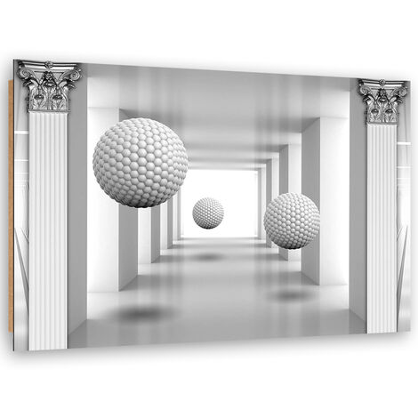 Quadro deco panel, Palle nel tunnel di geometria 3D - 120x80