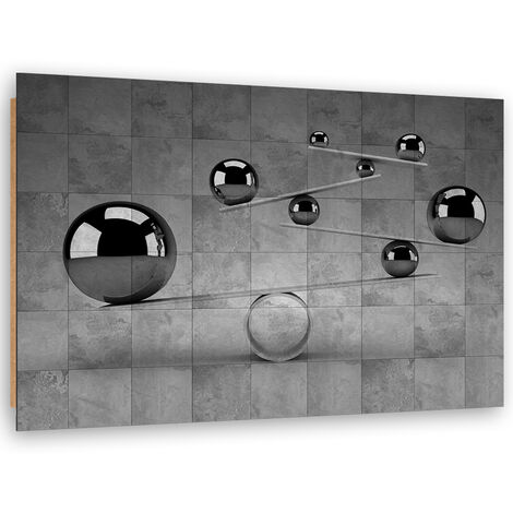 Quadro deco panel, Palline 3d d'argento - 100x70