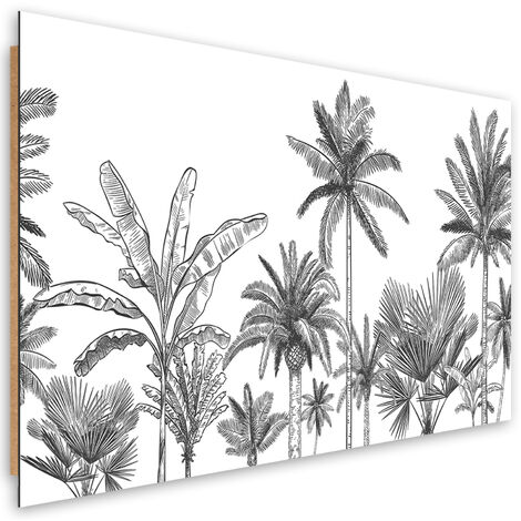 Quadro deco panel, Palme in bianco e nero - 60x40