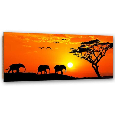 Quadro deco panel, Panorama della savana in Africa - 90x30