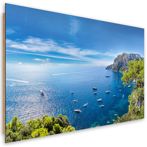 Quadro deco panel, Panorama delle navi marine dell'isola - 100x70