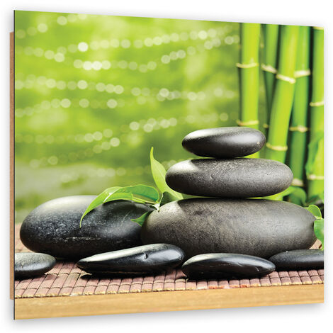 Quadro deco panel, Pietre foglie zen spa - 30x30