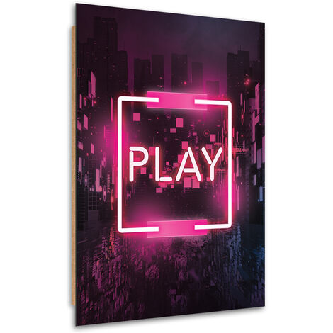 Quadro deco panel, Pink Play iscrizione per il giocatore - 70x100