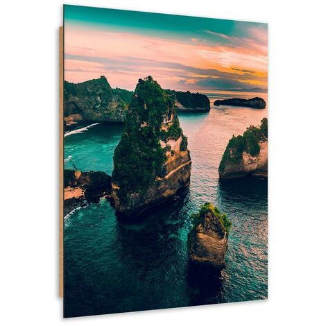 Quadro deco panel, Rocce in un oceano turchese - 80x120