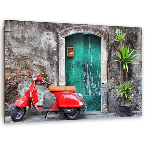 Quadro deco panel, Scooter rosso - 100x70