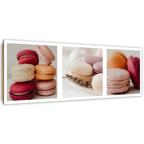 Quadro deco panel, Set di macarons dolci - 120x40
