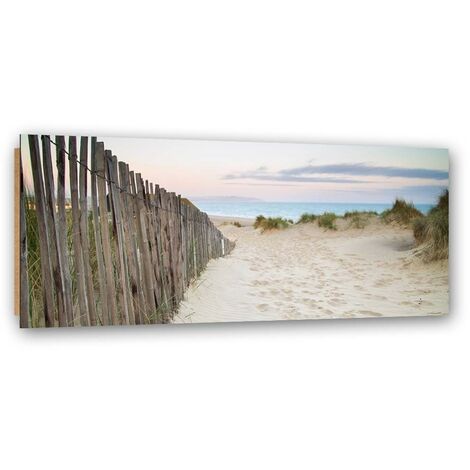 Quadro deco panel, Spiaggia dopo il tramonto - 150x50