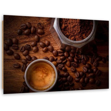 Quadro deco panel, Tazza di caffà¨ e chicchi - 60x40