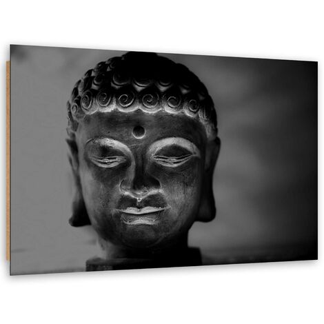 Quadro deco panel, Testa illuminata di Buddha - 120x80