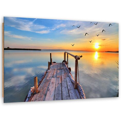 Quadro deco panel, Tramonto su un lago - 60x40