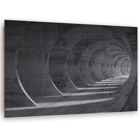 Quadro deco panel, Tunnel 3D grigio - 100x70