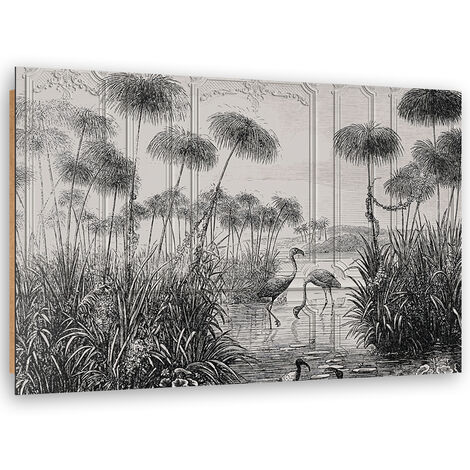 Quadro deco panel, Uccelli nello stagno - 120x80