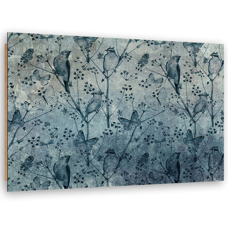 Quadro deco panel, Uccelli sui rami - 90x60