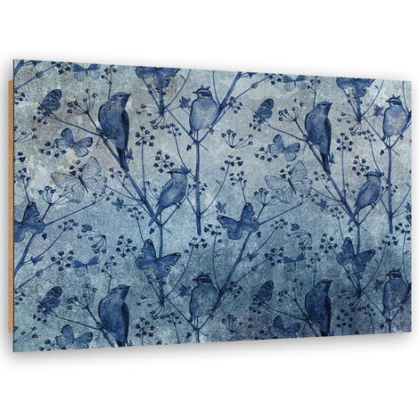 Quadro deco panel, Uccelli sui rami - 90x60
