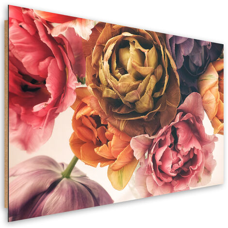 Quadro deco panel, Un bouquet di fiori colorati - 100x70