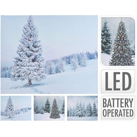 Quadro decorativo a led 50x1,5x40cm modello alberi
