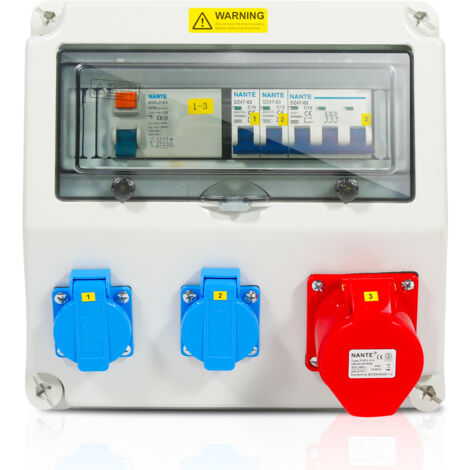 Quadro di distribuzione di potenza per edilizia Quadro di distribuzione a parete Presa di corrente CEE IP44 per cantiere 1X32A 1X16A 3x230V CON LS