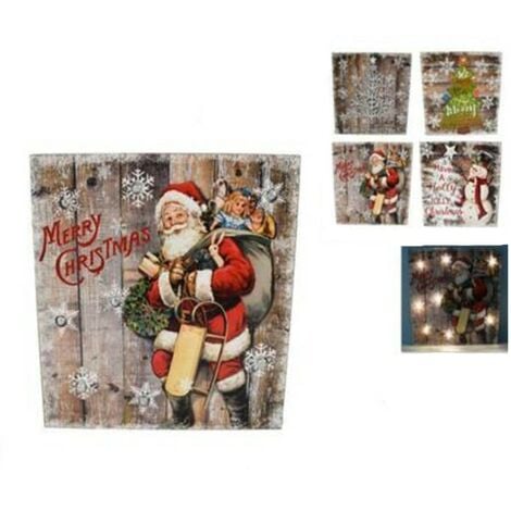 Quadro di Natale con luci fuoriporta natalizio decorazioni muro parete babbo pupazzo renna ornamento casa vetrine negozi