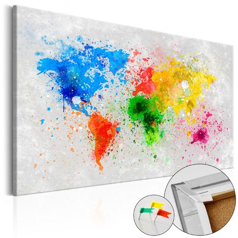 Quadro Di Sughero - Mappa In Sughero - Espressionismo Mondiale 120x80cm Erroi
