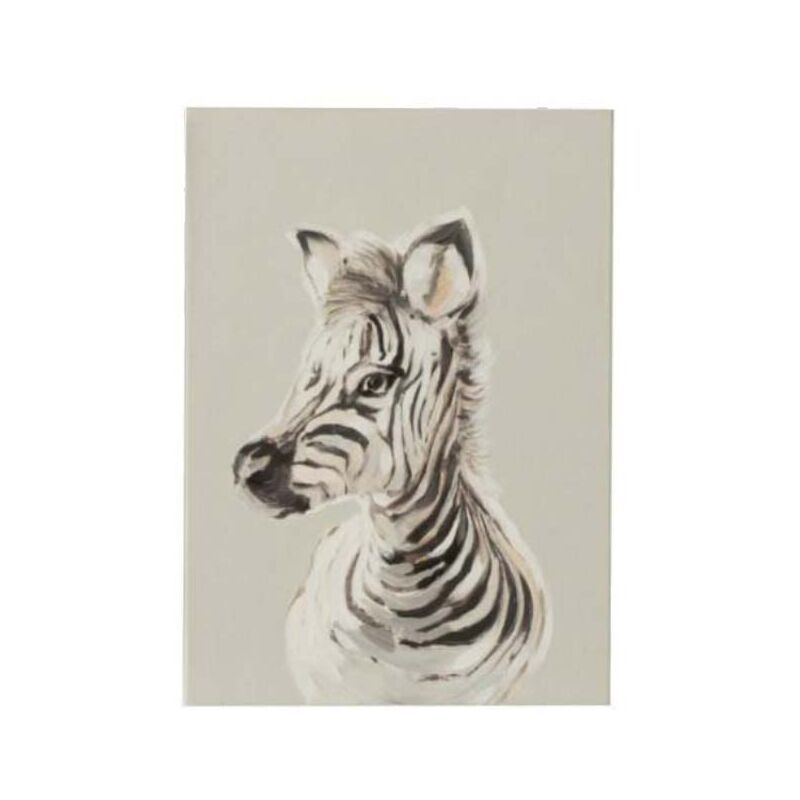 Quadro di tela con stampa pennellata figura zebra