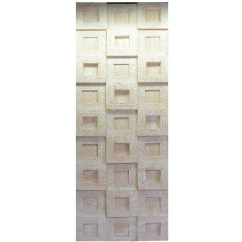 Quadro dipinto bianco con quadretti cm50x150x3-5