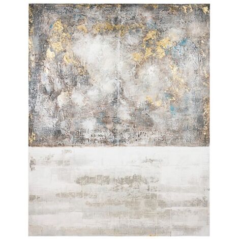 Quadro dipinto olio crown 140x180 cm dipinto a mano su tela con applicazioni fogli dorati